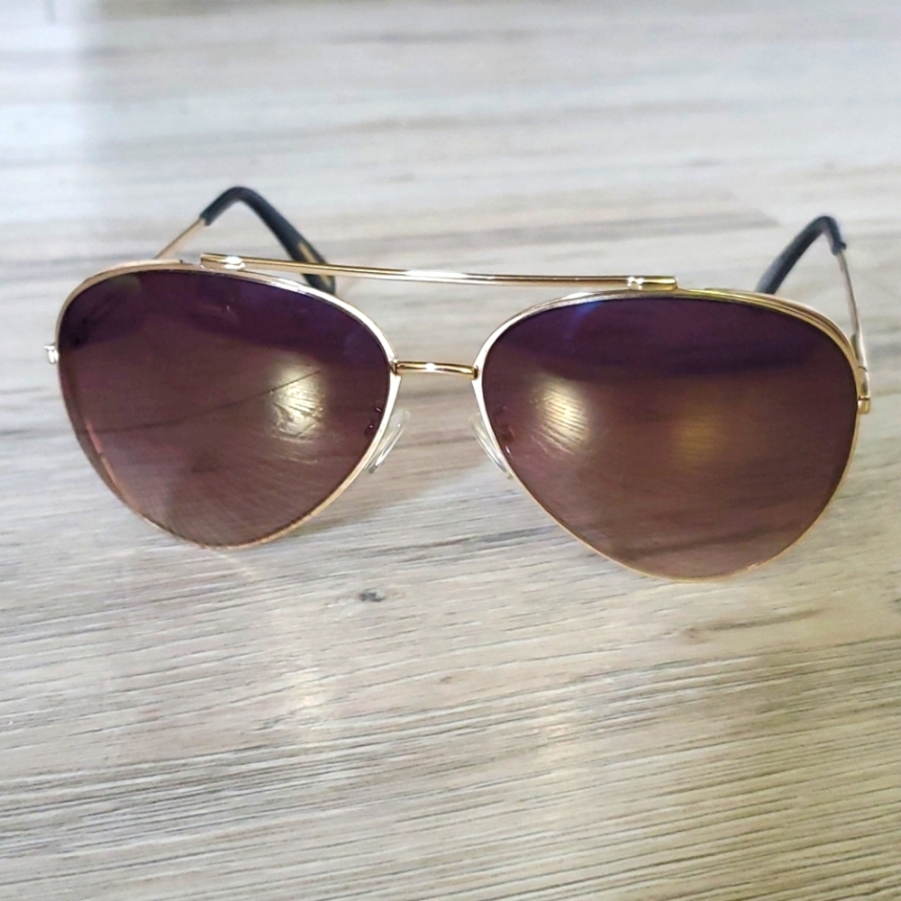 BCBG MaxAzria gold aviator sunglasses